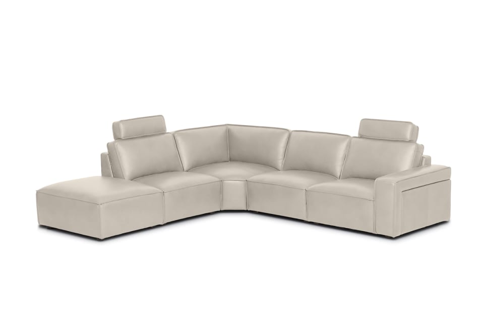 BARTELLE LEATHER 5 Piece LHF Corner Chaise