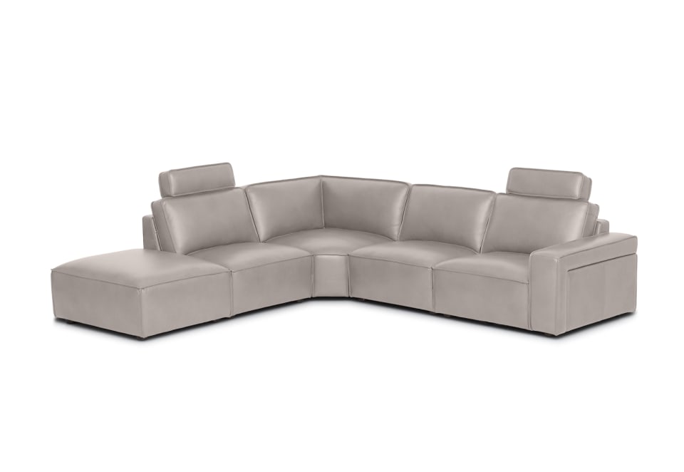 BARTELLE LEATHER 5 Piece LHF Corner Chaise