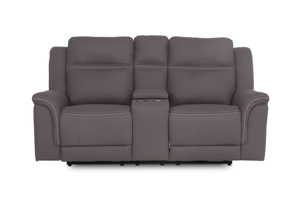 WOLFGANG FABRIC 2 Seater Sofa with 2 Inbuilt Electric Recliners and Console