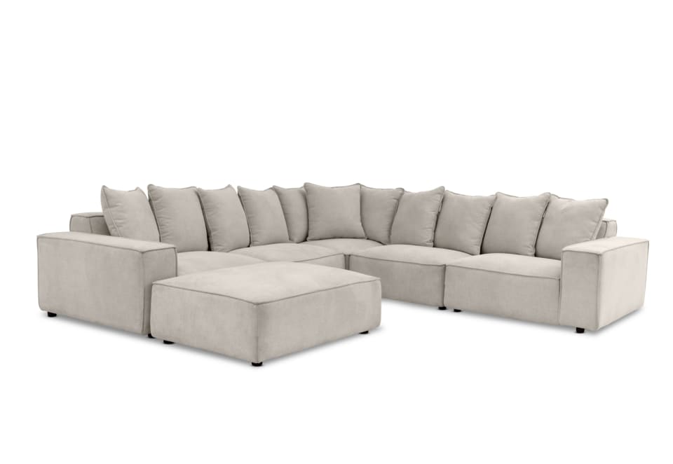 TILLEY FABRIC Corner Lounge with Ottoman ( Fabric)