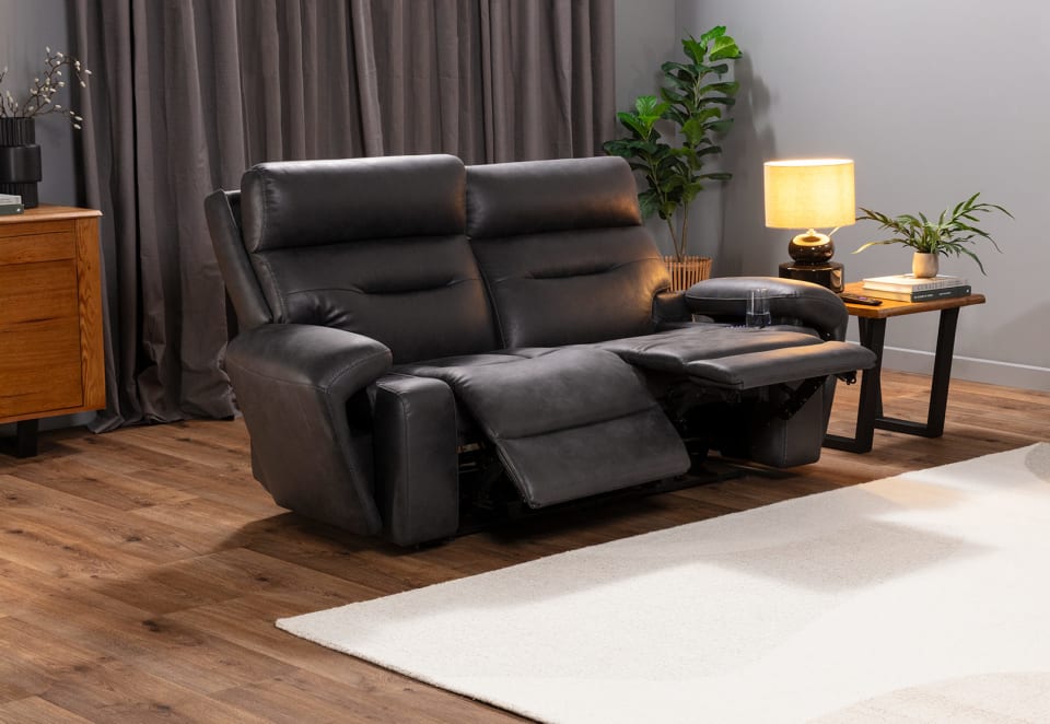 HOLLYWOOD FABRIC Media 2 Seater with Electric Recliners