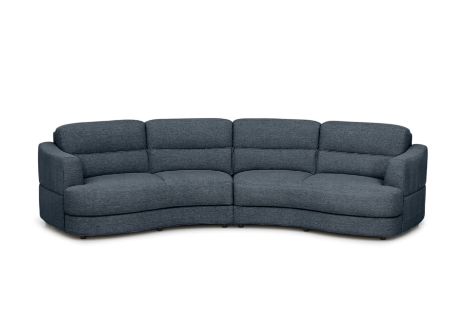 ELISEO FABRIC 4 Seater Curved Sofa