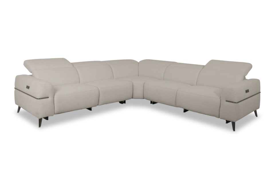 SERAFINI FABRIC Corner Lounge with 2Inbuilt Electric Recliners
