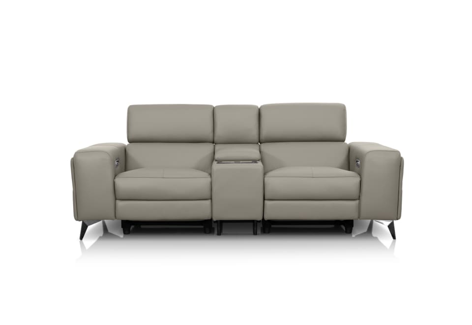 SINATRA LEATHER Media 2 Seater with Inbuilt Electric Recliners