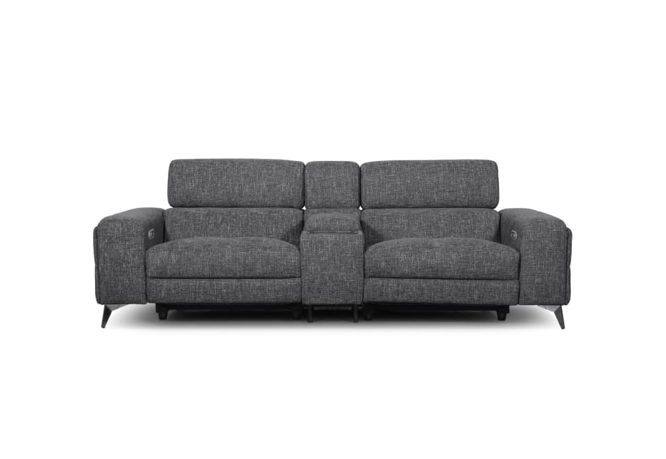 SINATRA FABRIC Media 3 Seater with 2 Inbuilt Electric Recliners