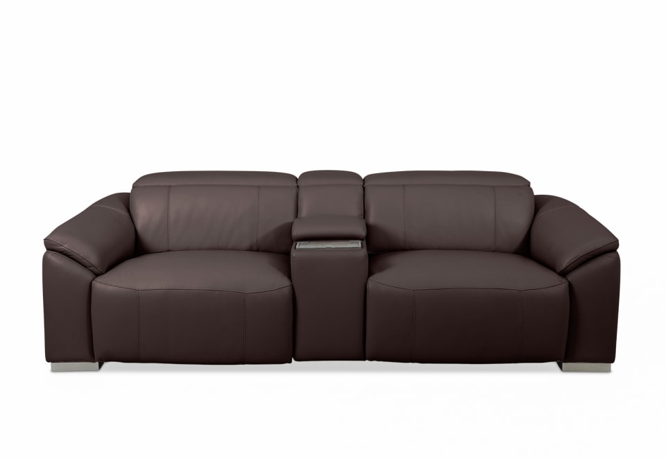 FIORELLA LEATHER 2.5 Seater with Inbuilt Electric Recliners and Console