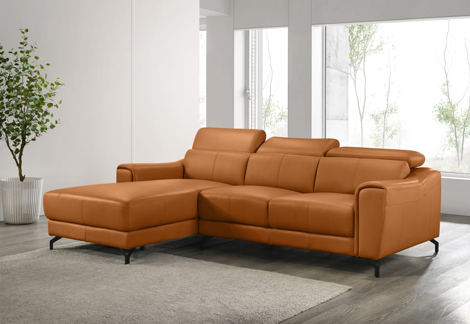 PELOSI LEATHER 3 Seater LHF Chaise