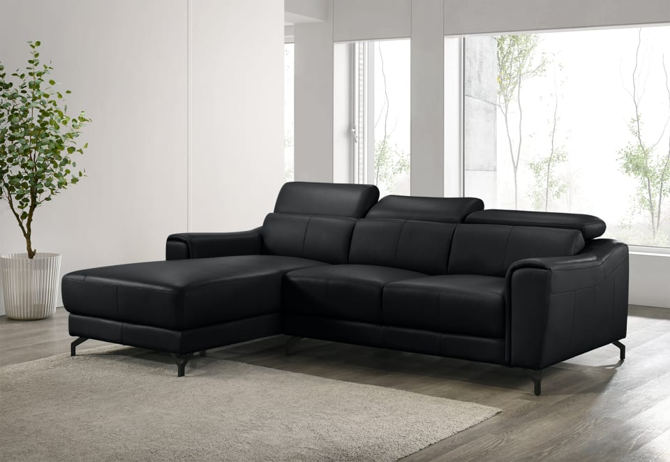 PELOSI LEATHER 3 Seater LHF Chaise