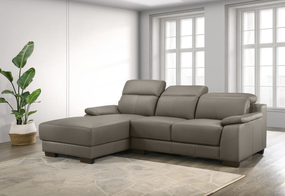 ESCHER LEATHER 3 Seater LHF Chaise
