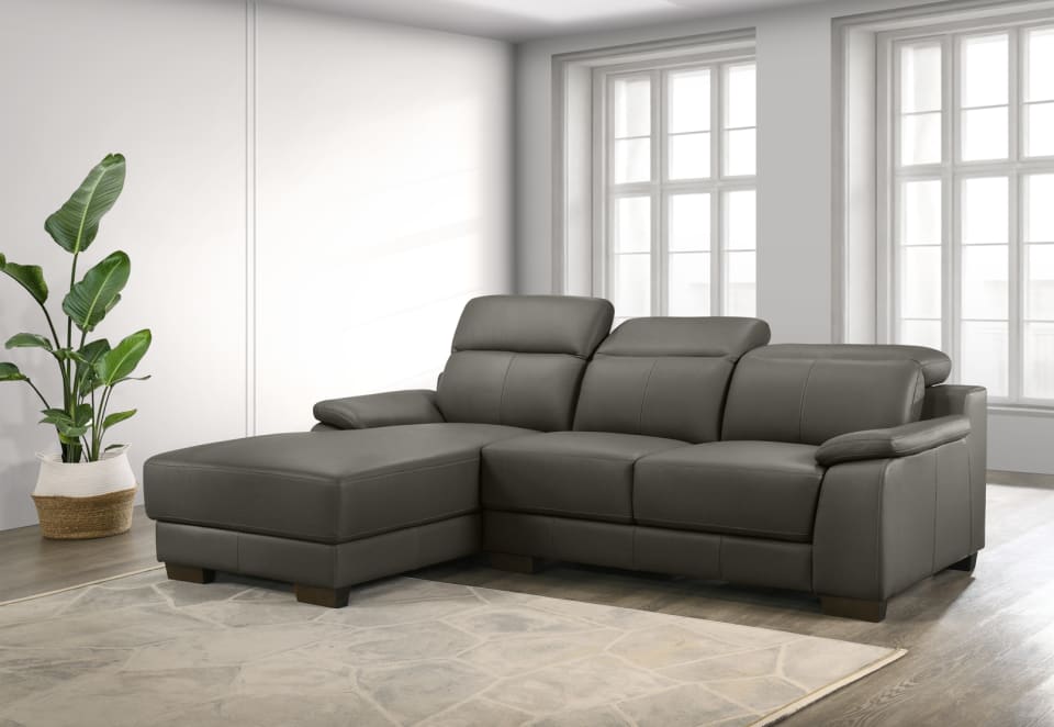 ESCHER LEATHER 3 Seater LHF Chaise