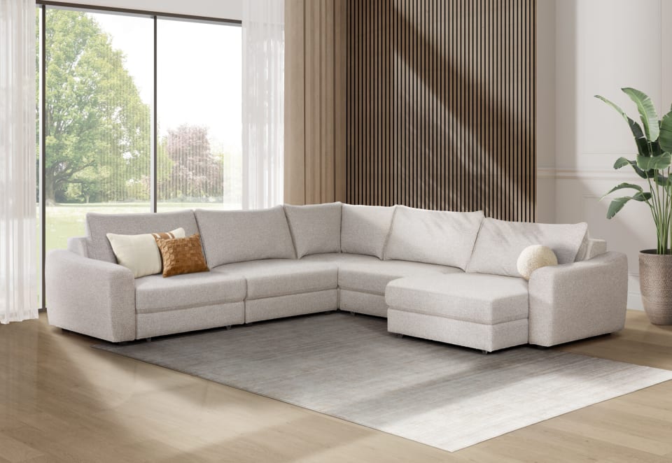 CADENZA FABRIC 5 Seater Corner Lounge