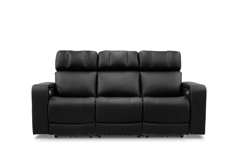 LAS VEGAS LEATHER Media 3 Seater Electric Recliner with Drop Down Table