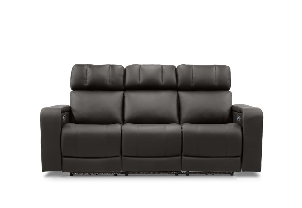 LAS VEGAS LEATHER Media 3 Seater Electric Recliner with Drop Down Table