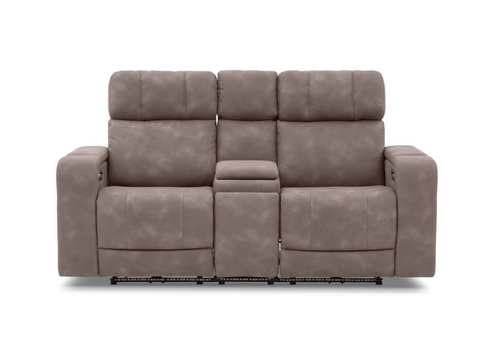 LAS VEGAS FABRIC Media 2 Seater Electric Recliner with Console