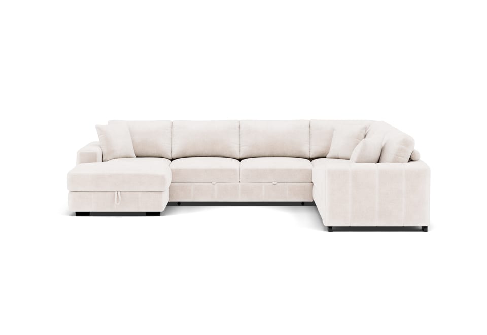 ANWEN FABRIC LHF Corner Chaise with Storage and Sofa Bed