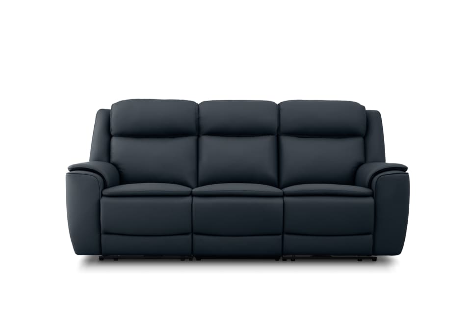 GLUSMAN LEATHER 3 Seater Sofa Electric Recliner with Drop-Down Table