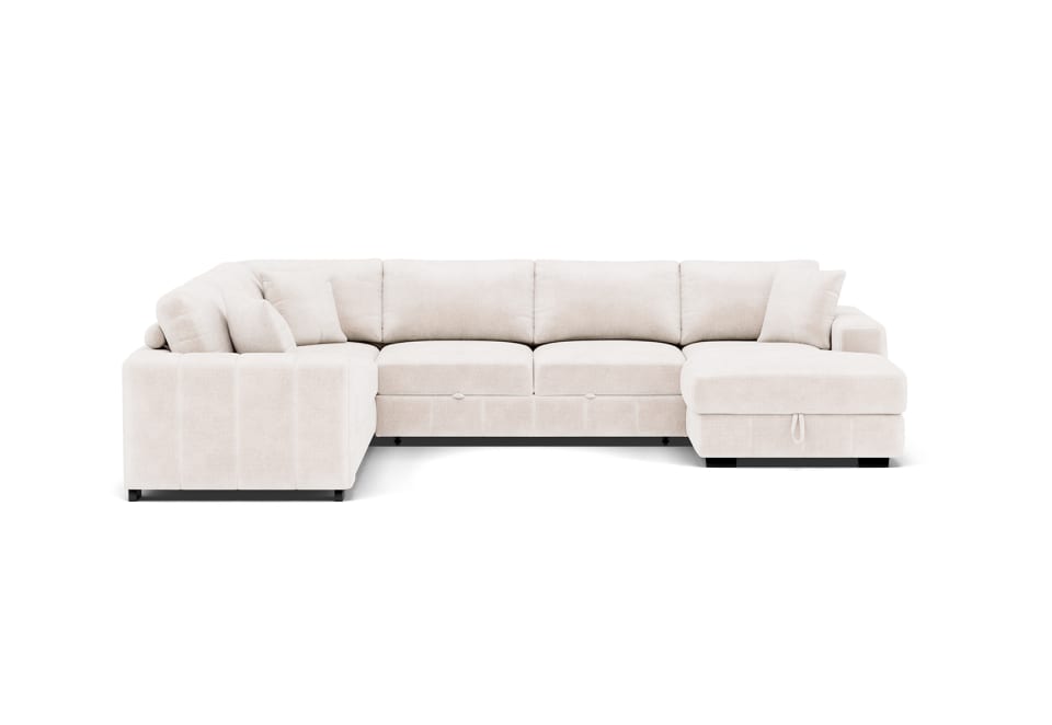 ANWEN FABRIC RHF Corner Chaise with Sofa Bed