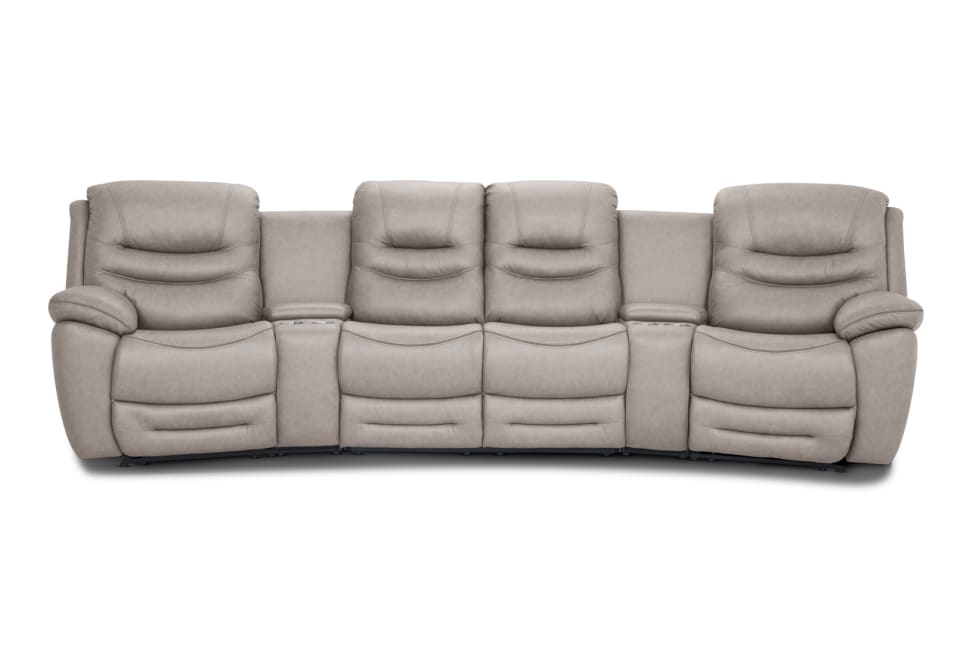 FEDERER FABRIC 4 Seater Theatre Suite with Manual Recliners and Console