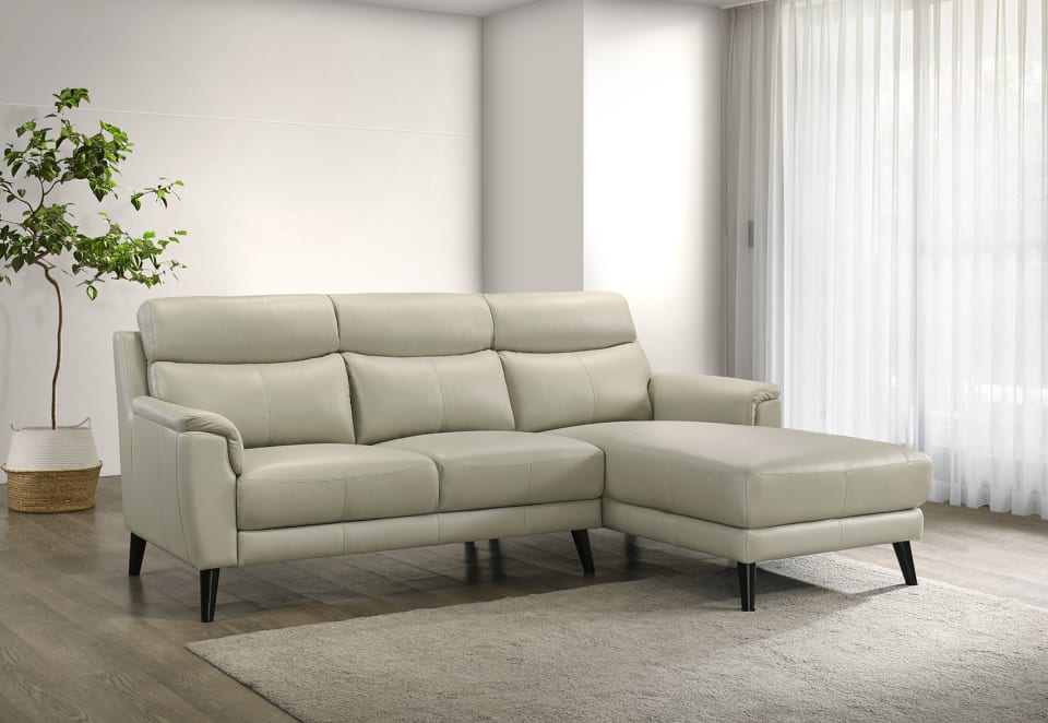 CHAFFEE LEATHER 3 Seat RHF Chaise