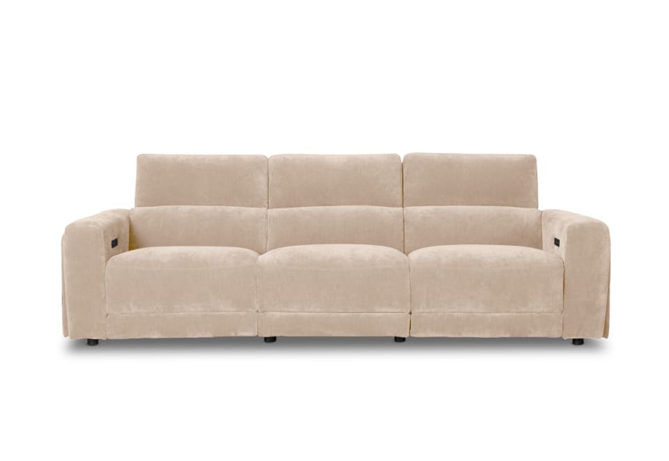 CHICAGO FABRIC 3 Seater with 2 Inbuilt Recliners