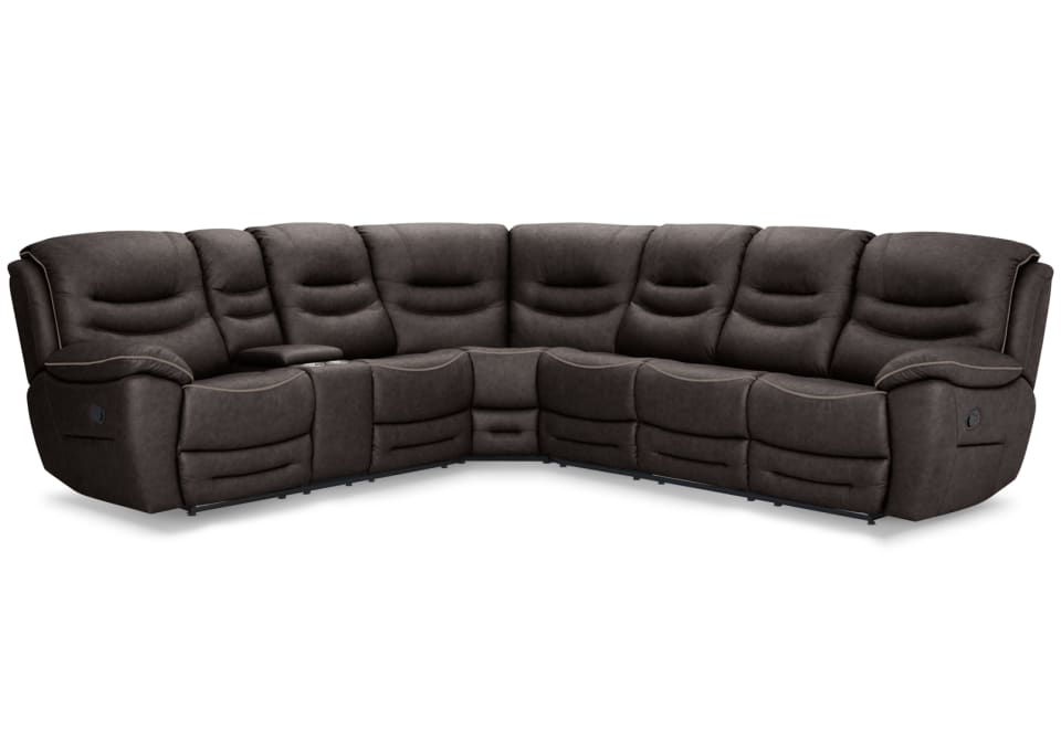 FEDERER FABRIC 6 Seater Corner Lounge with Console