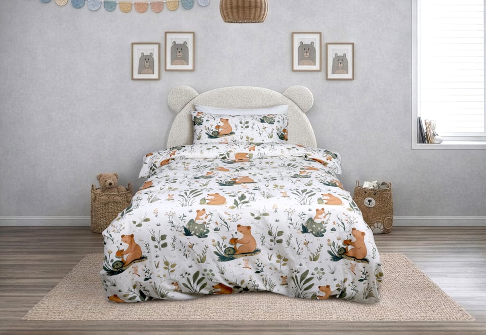 TEDDY GROVE Single Quilt Cover Set