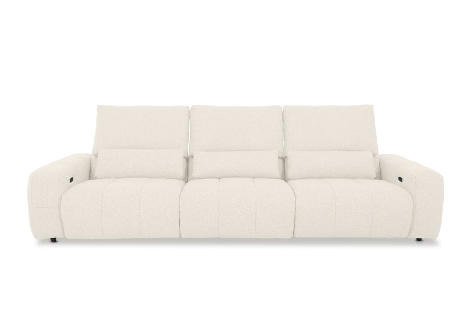LORYN FABRIC 3.5 Seater with 2 Inbuilt Electric Recliners