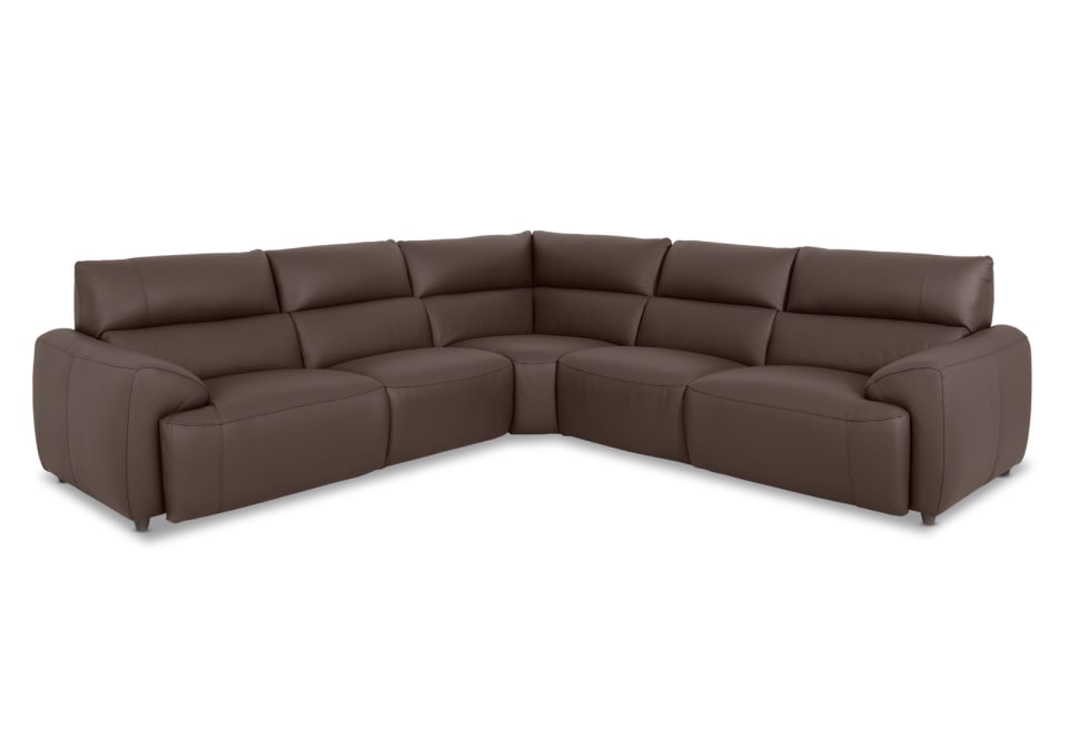VESSALLI LEATHER 5S Corner Lounge with Electric Recliners