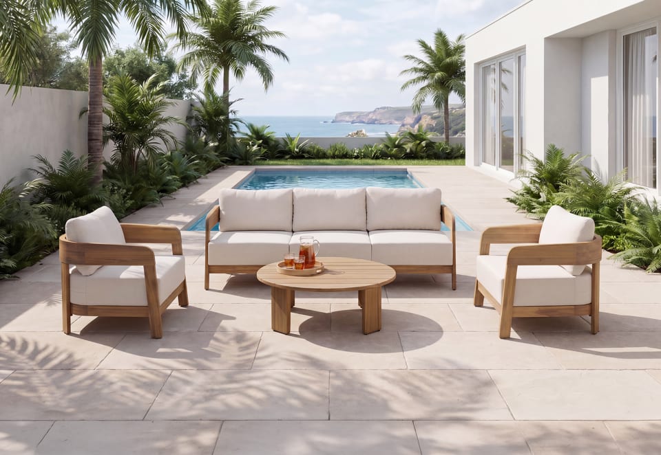 ROSLYN 4 Piece Outdoor Lounge Setting