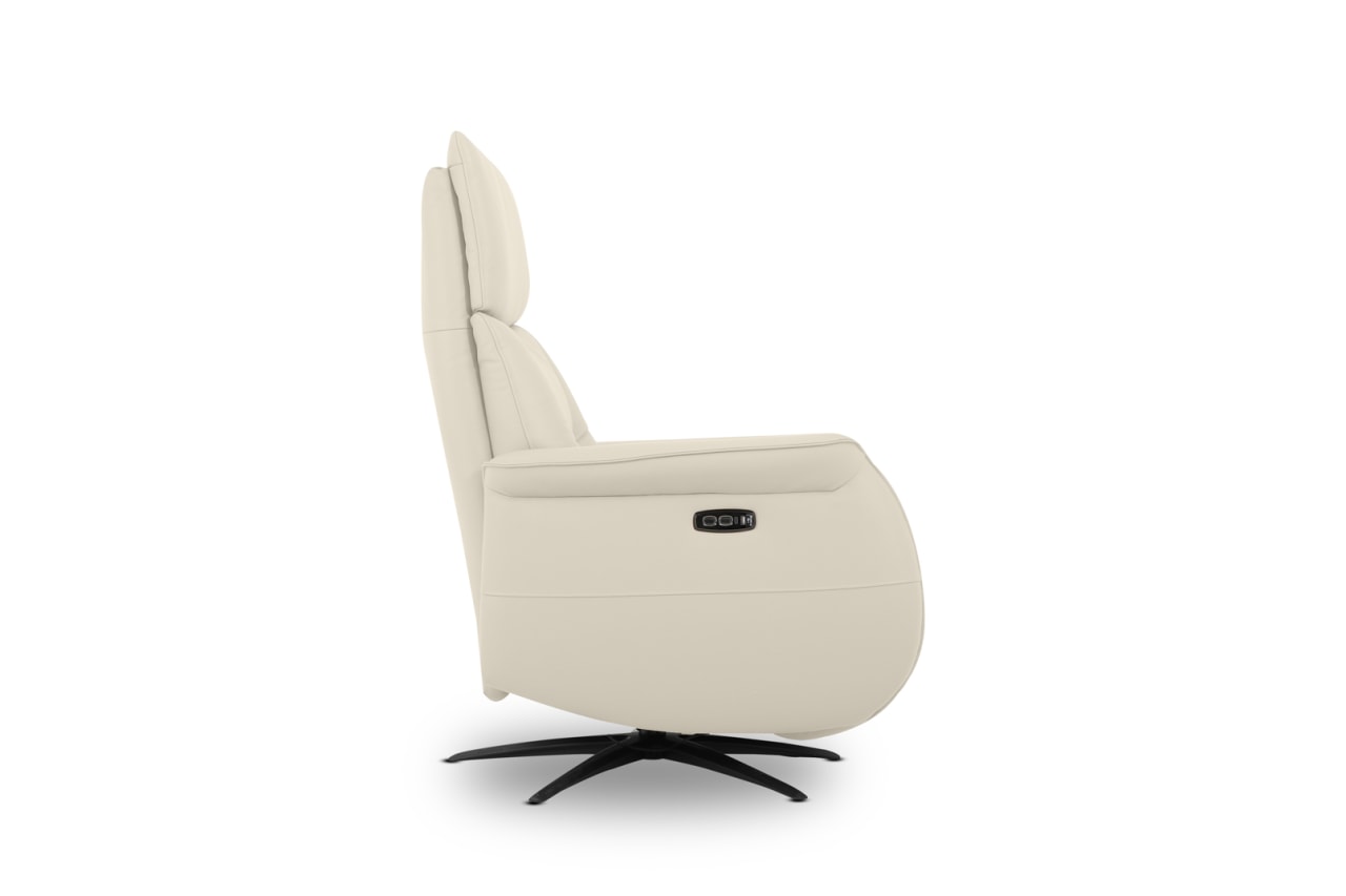 LENNY LEATHER Swivel Deluxe Electric Recliner – image 4 of 6