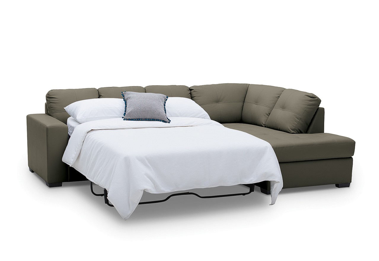 DIAMOND Leather-Look Right-Hand Facing Corner Chaise with Sofa Bed – image 4 of 5