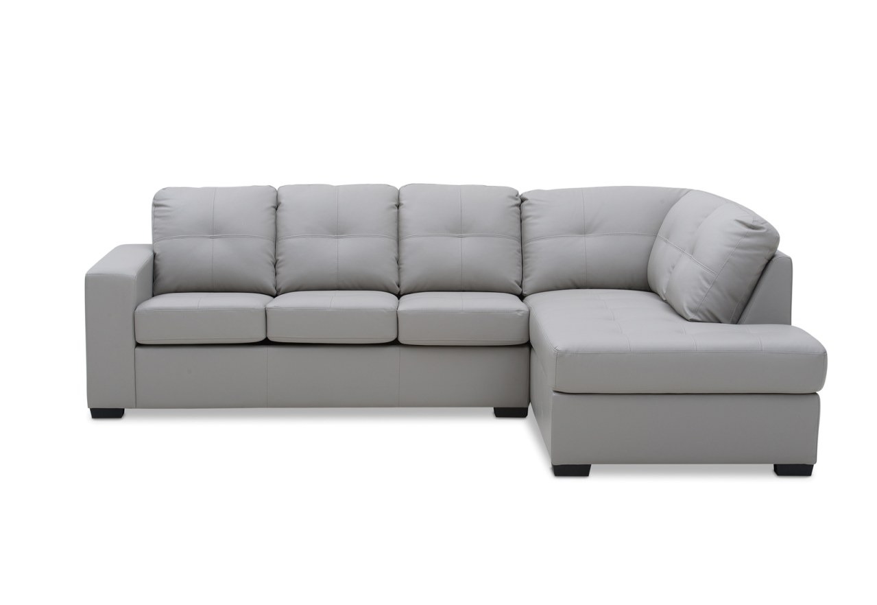 DIAMOND Leather-Look Right-Hand Facing Corner Chaise with Sofa Bed – image 1 of 3