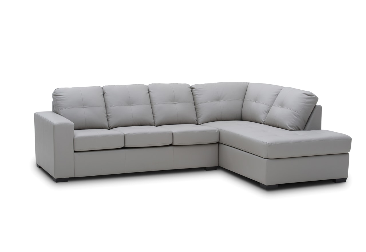 DIAMOND Leather-Look Right-Hand Facing Corner Chaise with Sofa Bed – image 2 of 3