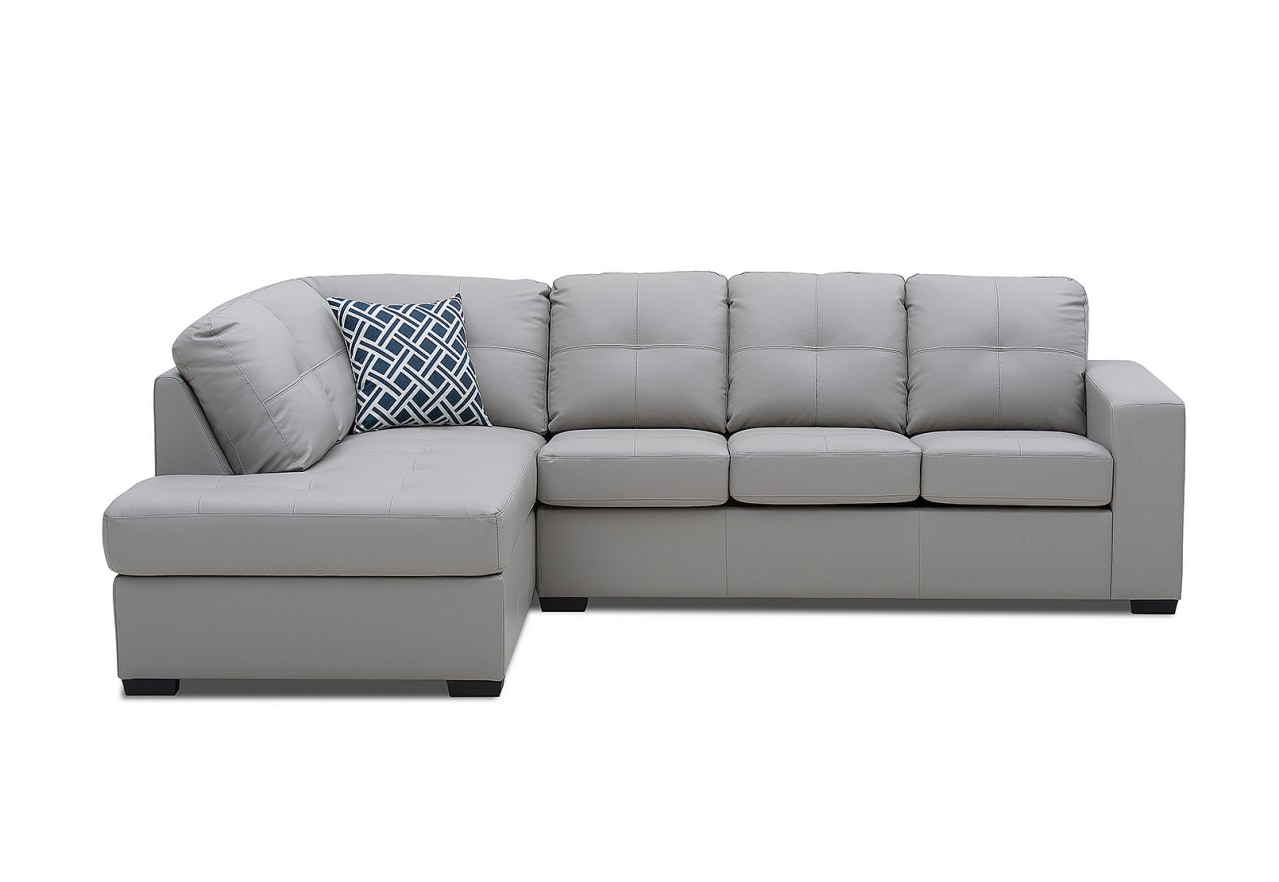 DIAMOND Leather-Look Left-Hand Facing Corner Chaise with Sofa Bed – image 3 of 7