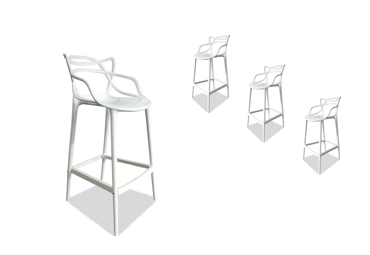 HERRERA White Replica Philippe Masters Bar Stool – image 1 of 6