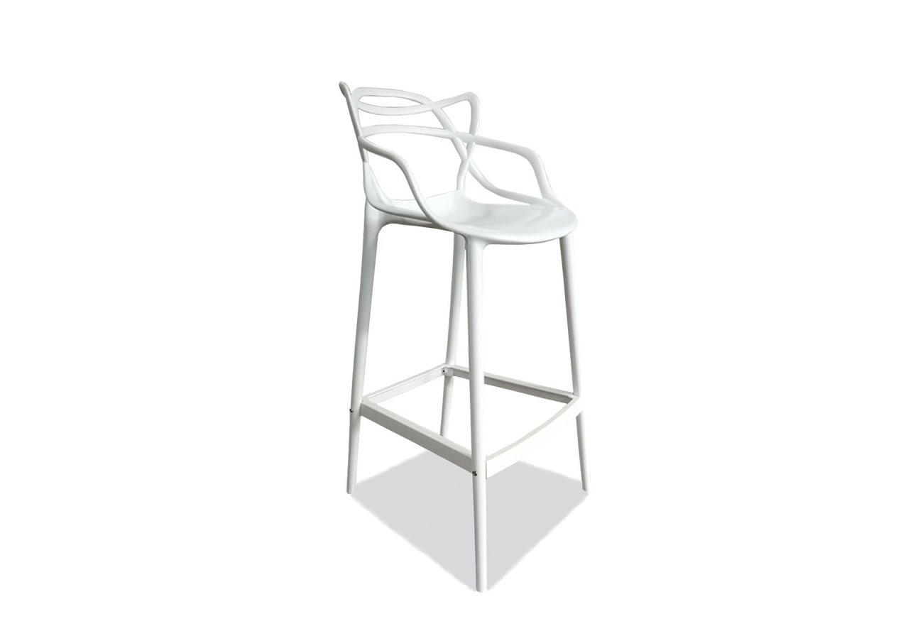 HERRERA White Replica Philippe Masters Bar Stool – image 3 of 6