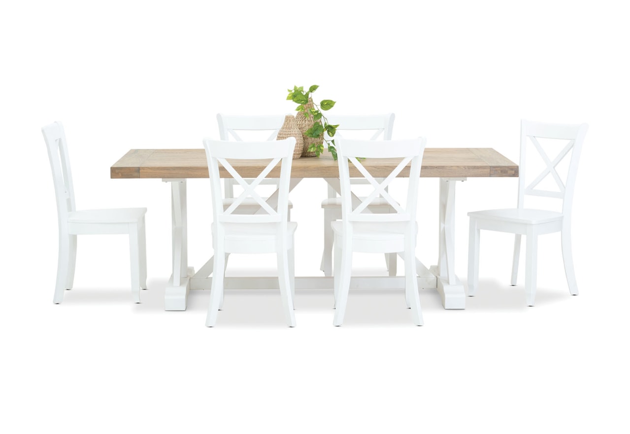 NORMANDY 7 Piece Dining Suite with Clouds Dining Chairs – image 4 of 6
