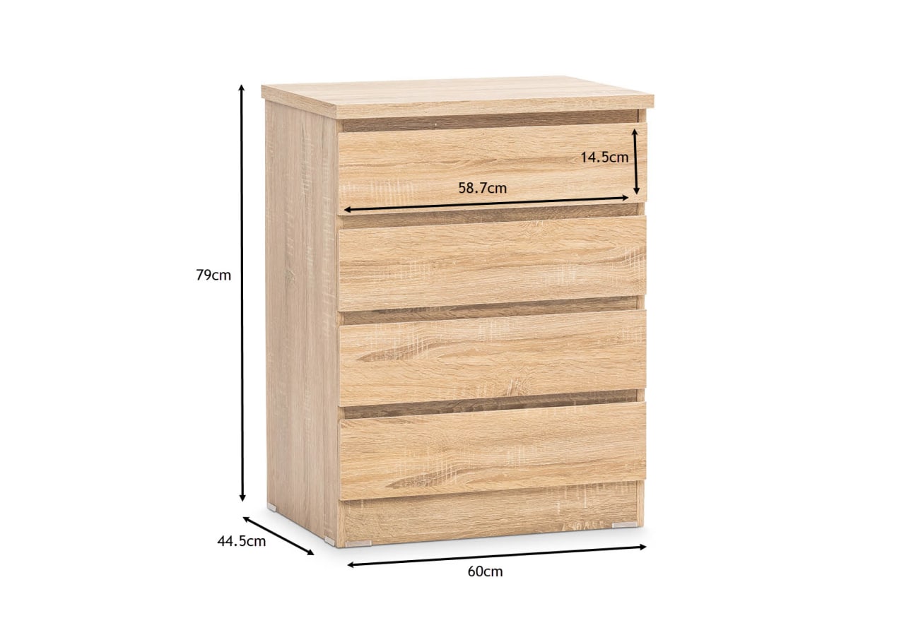HOWARD 4 Drawer Narrow Tall Chest – image 5 of 6
