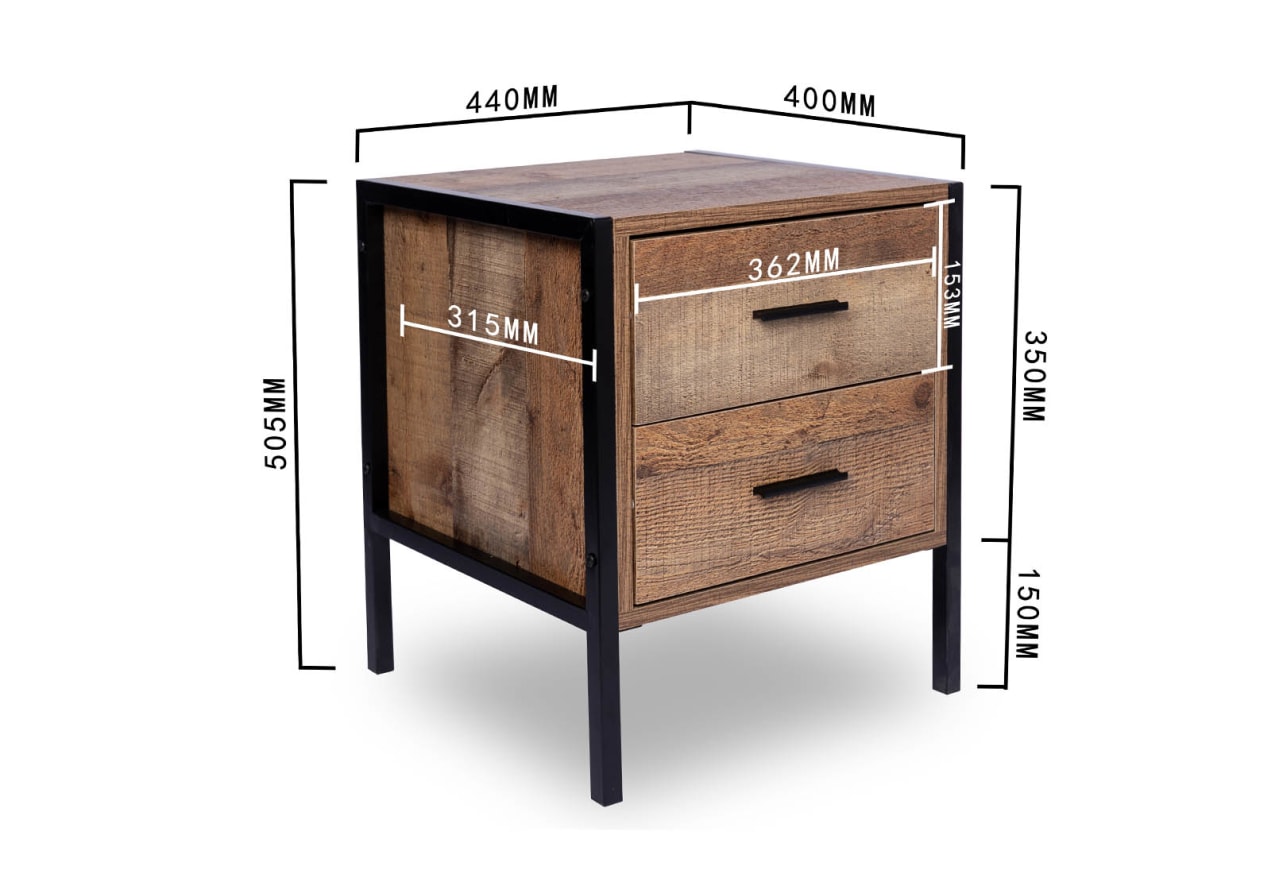 ALAN 2 Drawer Bedside – image 5 of 5