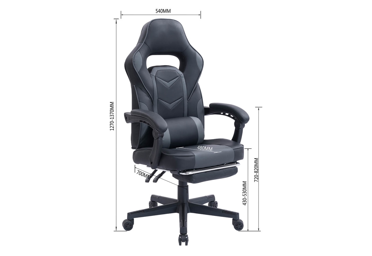 VIRTON Black/Grey Racing Chair – image 10 of 11