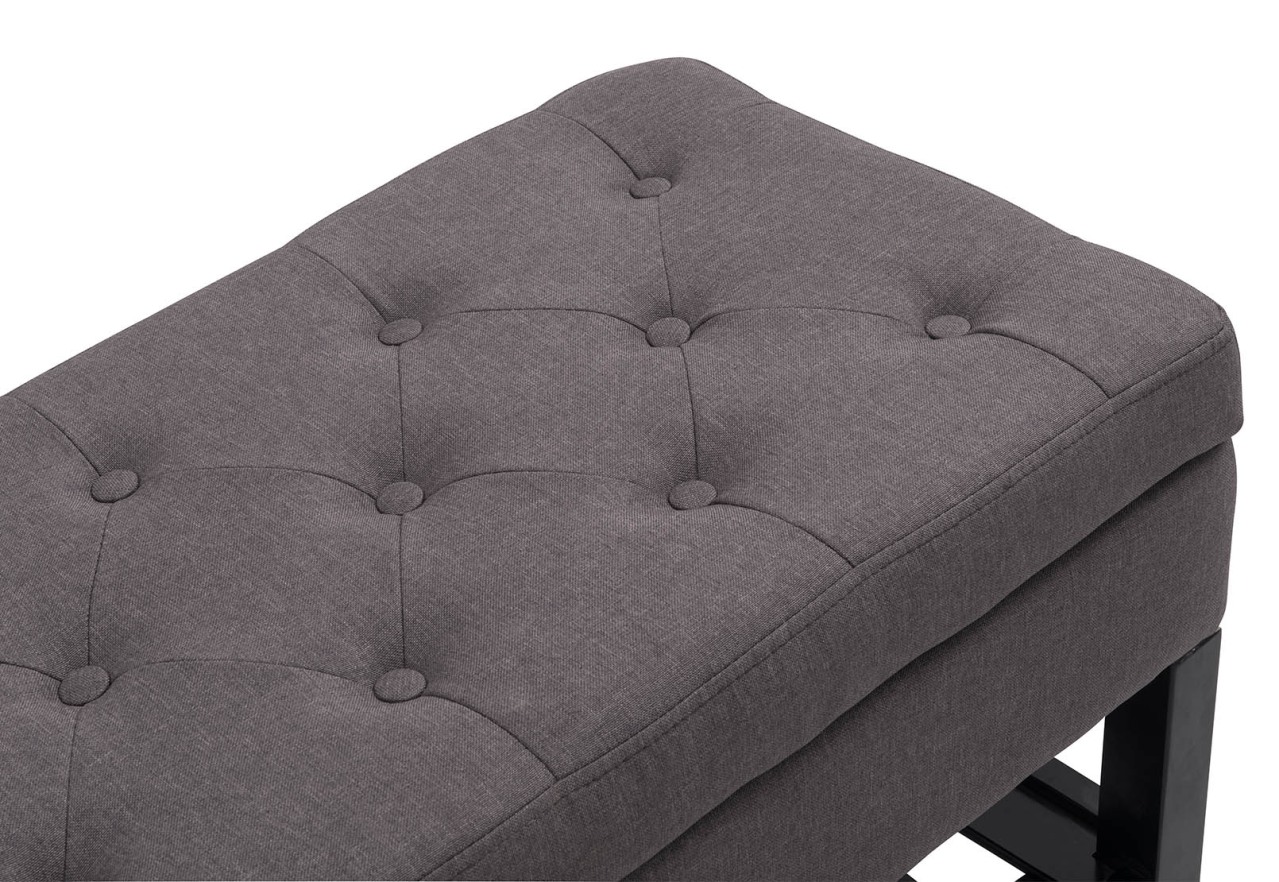 PRUDENCE Dk Grey Upholstered Bench – image 4 of 6
