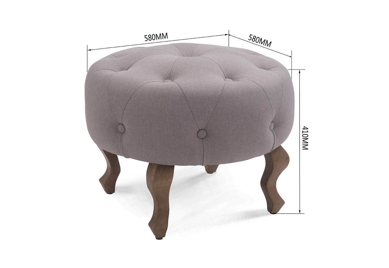 PIERRE Grey Upholstered Ottoman – image 5 of 6
