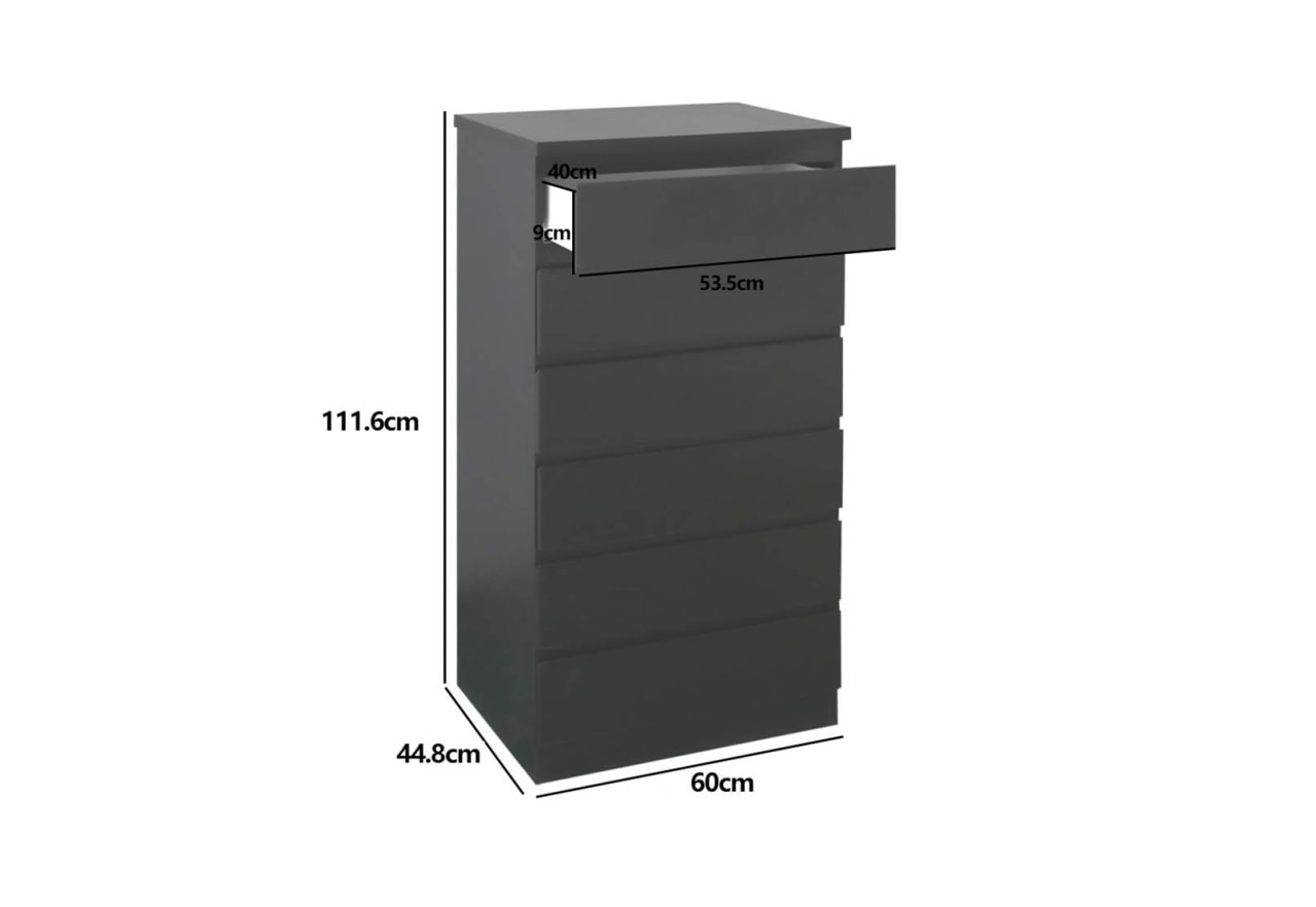 HOWARD 6 Drawer Narrow Tall Chest – image 5 of 7