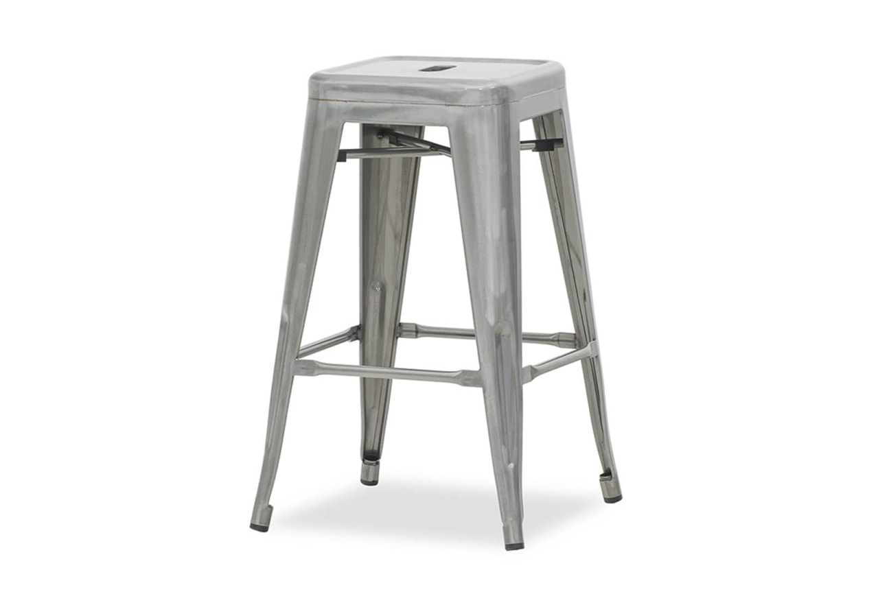 HARZ 68cm Natural Steel Stool – image 1 of 2