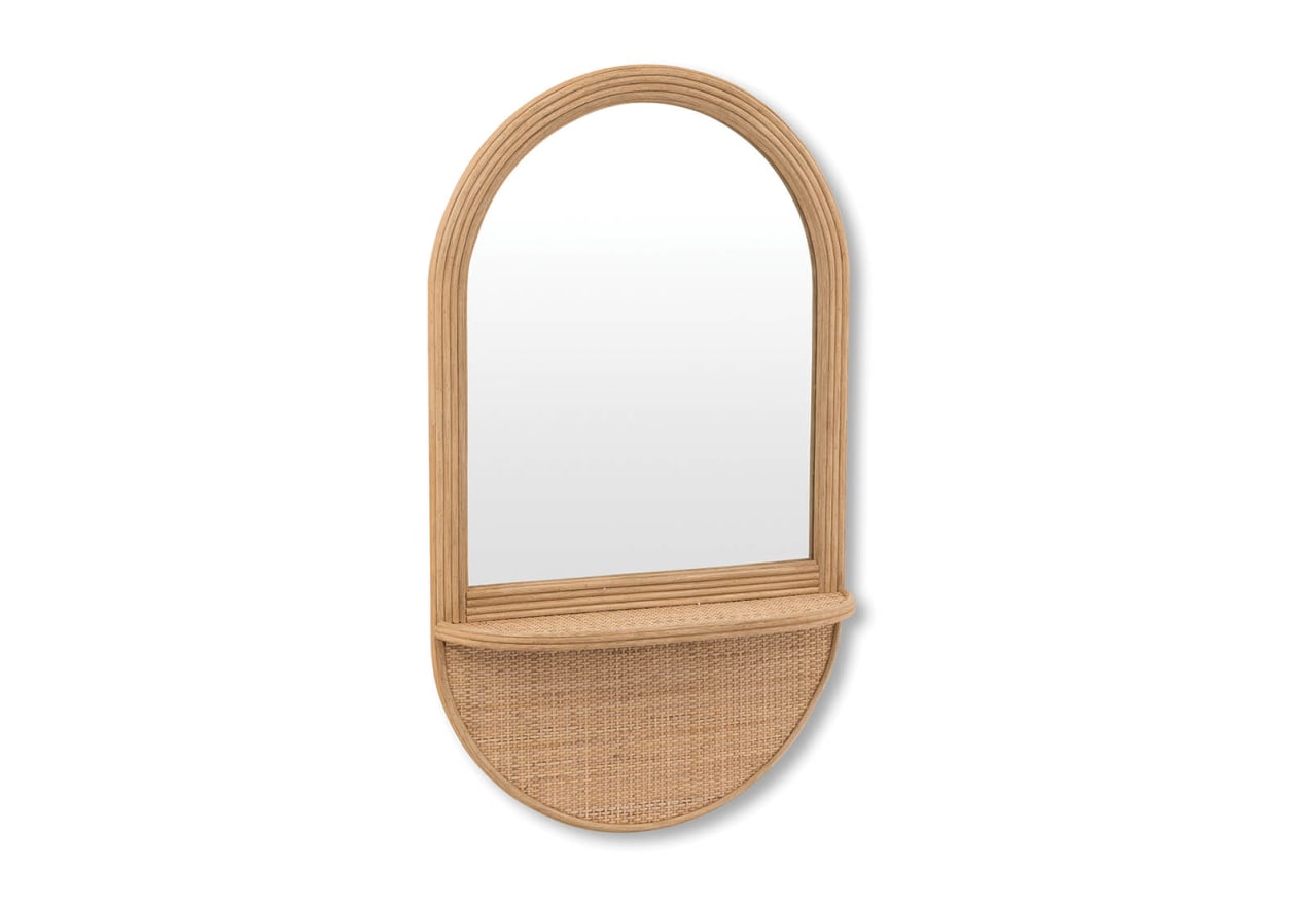 RADFORD 100cm x 60cm Rattan Shelf Mirror – image 2 of 3