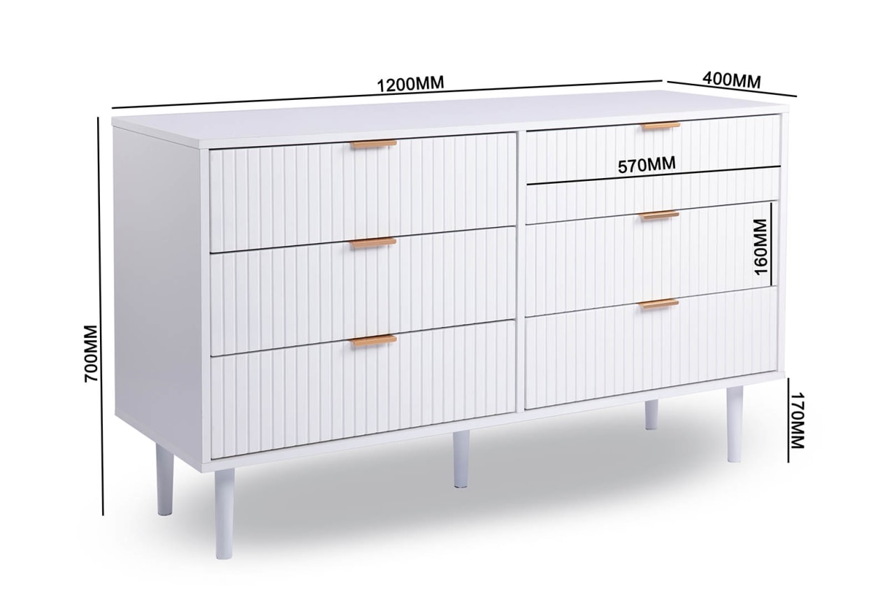 HENSLEY White 6 Drawer Dresser – image 5 of 6