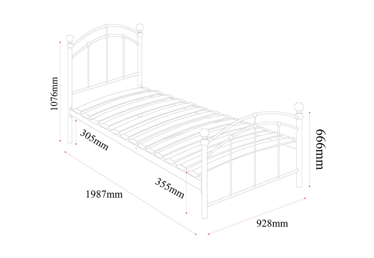 CHARLOTTETOWN Aqua Single Bed – image 3 of 4