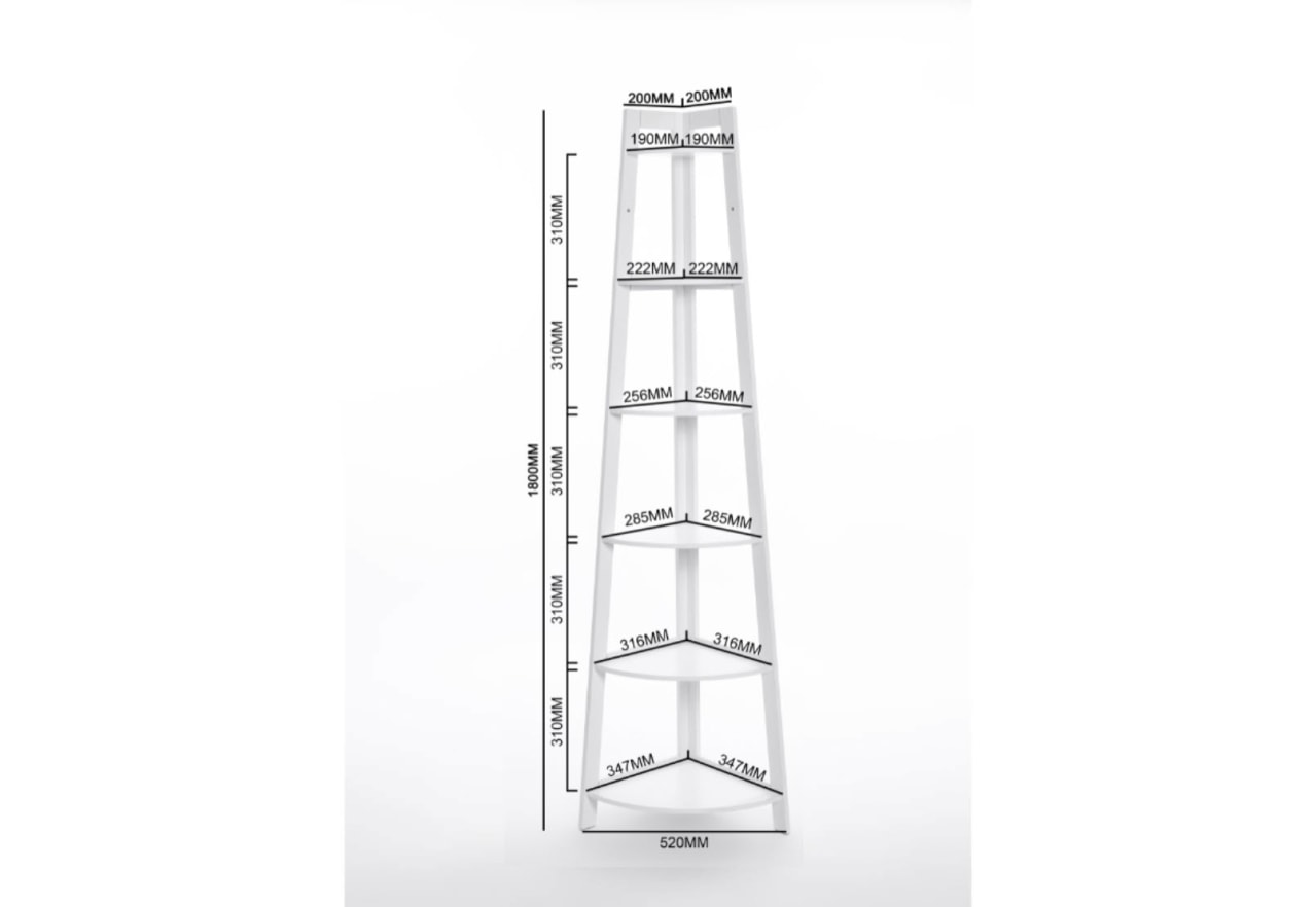 IBARRA White Corner Bookshelf – image 4 of 7