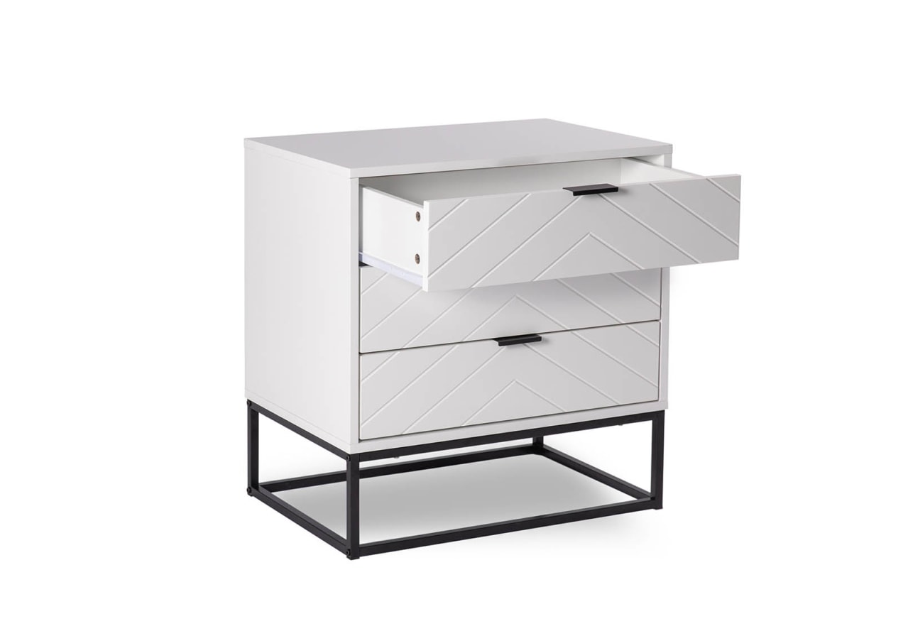 HARDING White 3 Drawer Bedside – image 5 of 5
