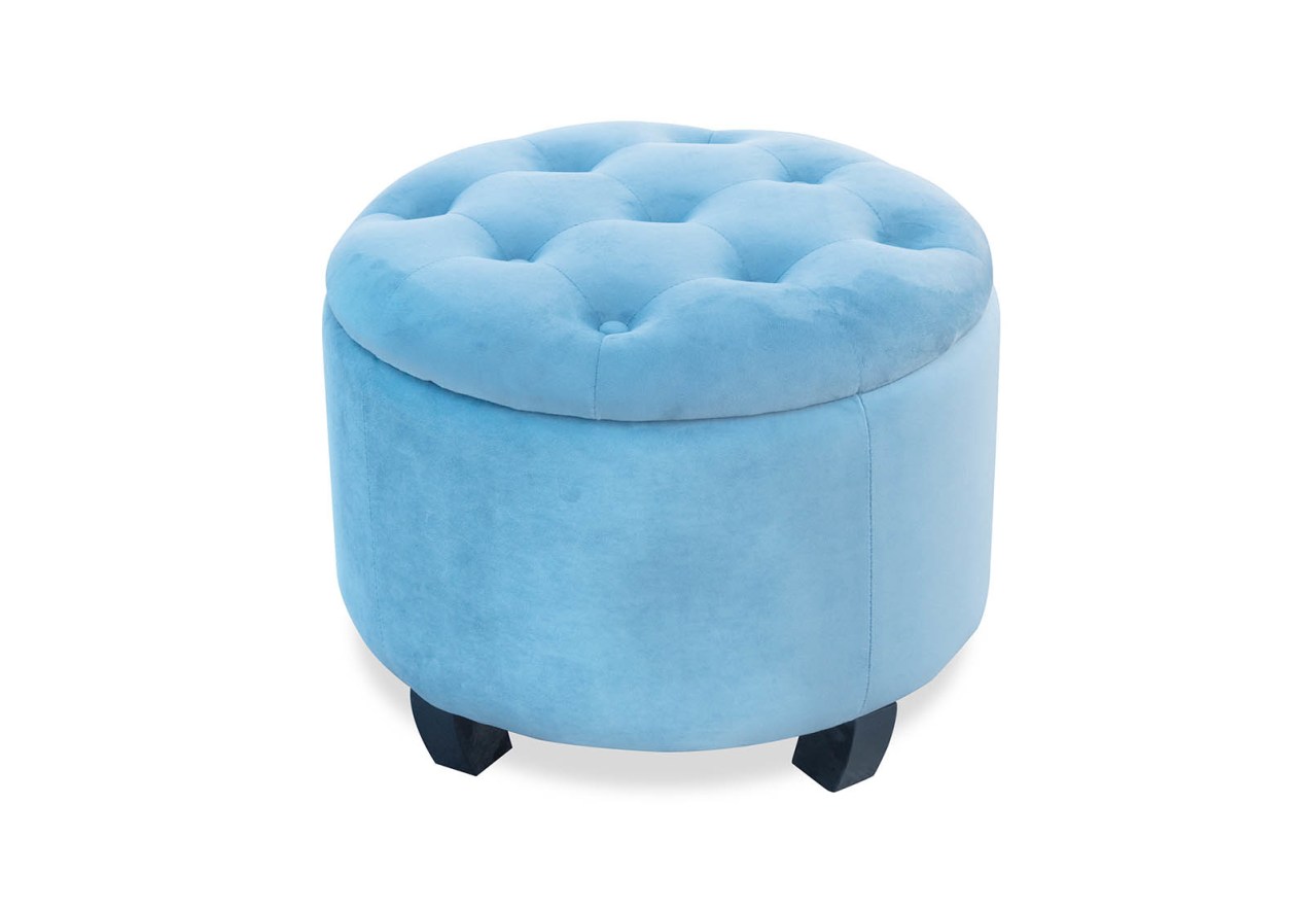 THORNBURY Lt Blue 500 Round Ottoman – image 1 of 3